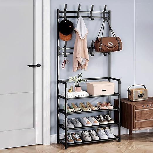 "Space-Saving Shoe and Clothes Organizer – Versatile DIY Storage Shelf for Living Room and Bedroom"