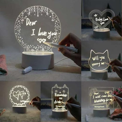 Acrylic Night Light Message Writing Board