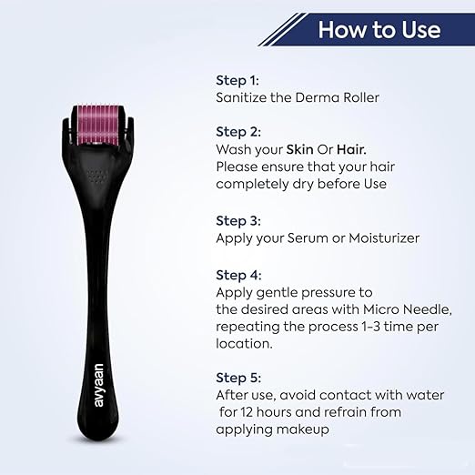 Derma Roller 0.5mm for hair regrowth for men/women