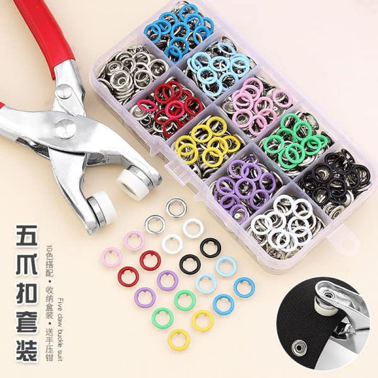 Metal Studs-100 Sets Silver Colors 9.5mm Metal Copper Prong Snap Buttons With Pliers