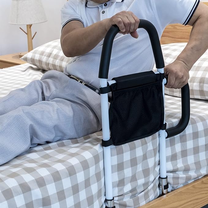 : Adjustable Height Elderly Bedside Guardrail - Anti-Fall Protection for Adult Beds