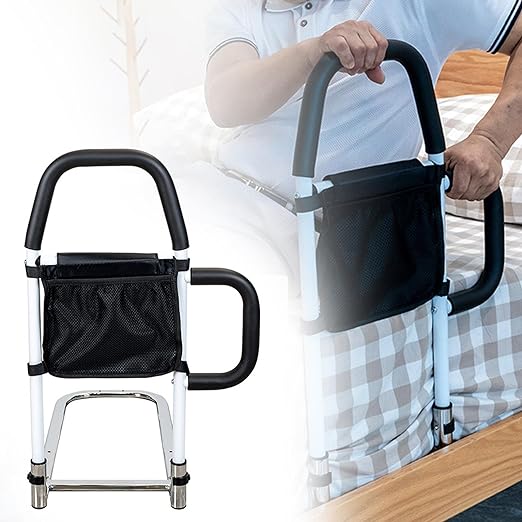 : Adjustable Height Elderly Bedside Guardrail - Anti-Fall Protection for Adult Beds
