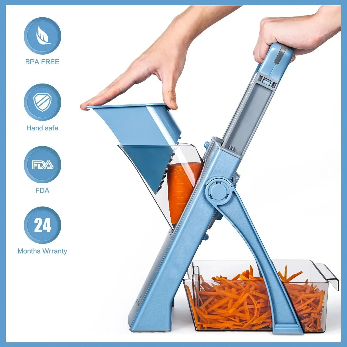 Slicer Kitchen Vegetable Cutter Chopper with Basket Adjustable Stainless Steel Cooking Gadge Knifes Set Cutting Tool Accessories