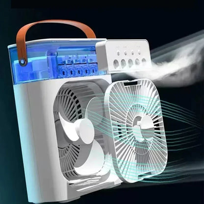 Portable 3-in-1 Air Conditioner Fan with LED Night Lights, Humidifier, and Air Adjustment - Ideal for Home Use