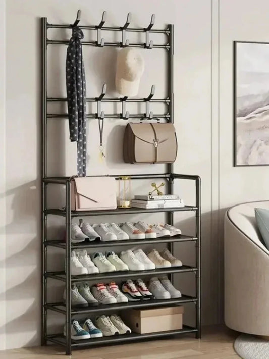 "Space-Saving Shoe and Clothes Organizer – Versatile DIY Storage Shelf for Living Room and Bedroom"