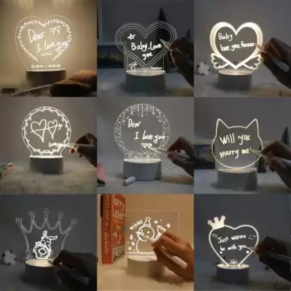 Acrylic Night Light Message Writing Board